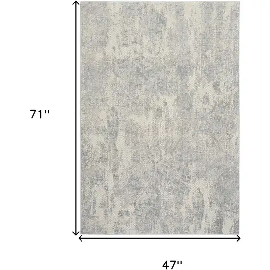 Ivory And Light Gray Abstract Area Rug Photo 3