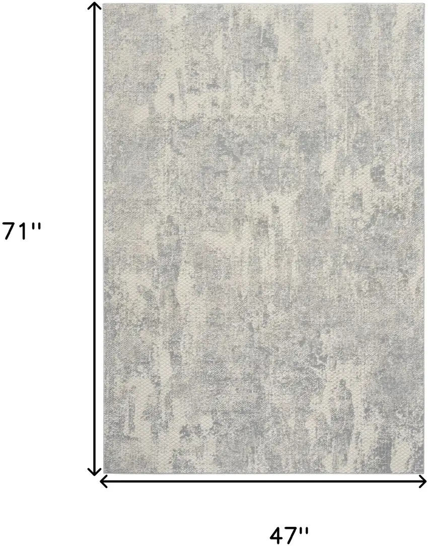 Ivory And Light Gray Abstract Area Rug Photo 3