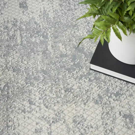 Ivory And Light Gray Abstract Area Rug Photo 8