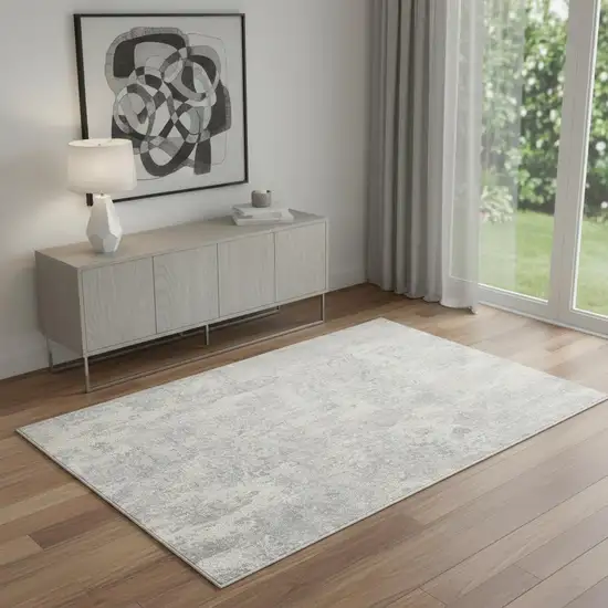 Ivory And Light Gray Abstract Area Rug Photo 1
