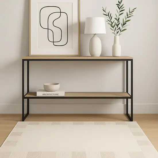 Ivory And Light Taupe Geometric Area Rug Photo 1