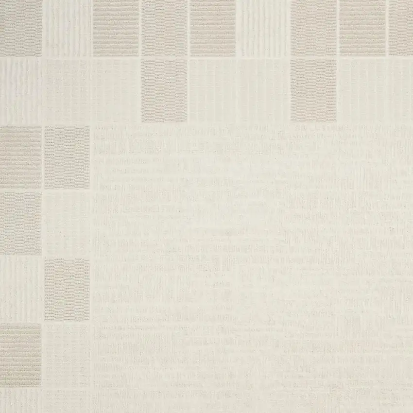 Ivory And Light Taupe Geometric Area Rug Photo 3
