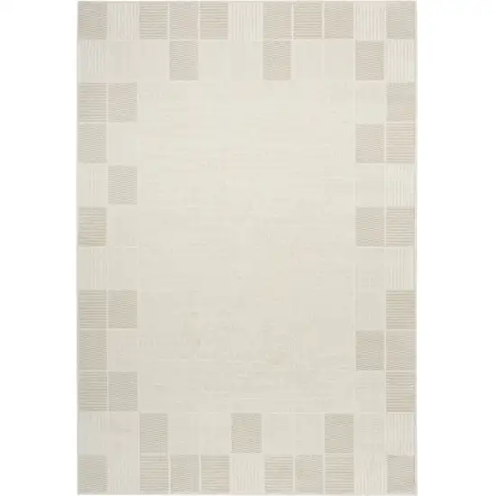 Ivory And Light Taupe Geometric Area Rug Photo 2