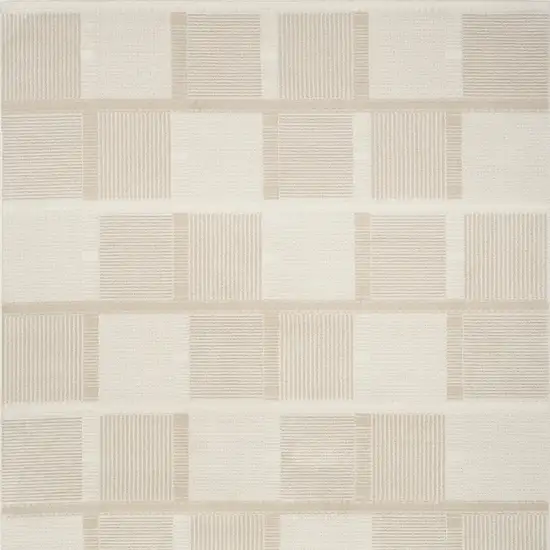 Ivory And Light Taupe Geometric Area Rug Photo 7