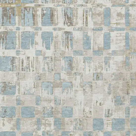 Ivory And Linen Abstract Washable Indoor Outdoor Area Rug Photo 2
