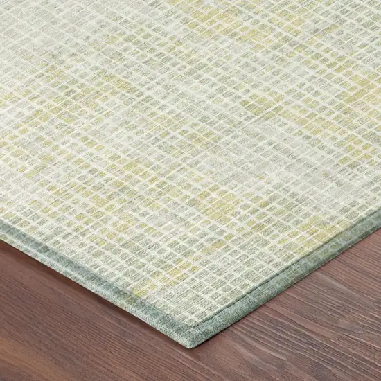 Ivory And Linen Abstract Washable Indoor Outdoor Area Rug Photo 3