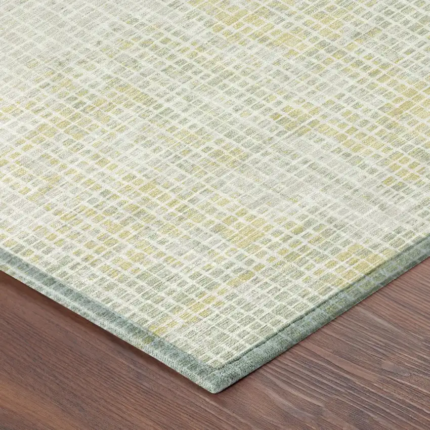 Ivory And Linen Abstract Washable Indoor Outdoor Area Rug Photo 3
