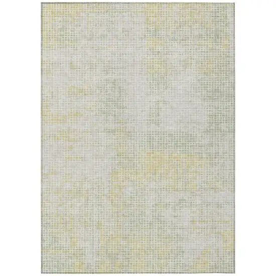 Ivory And Linen Abstract Washable Indoor Outdoor Area Rug Photo 2