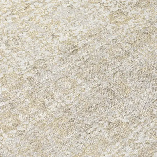 Ivory And Linen Abstract Washable Indoor Outdoor Area Rug Photo 5