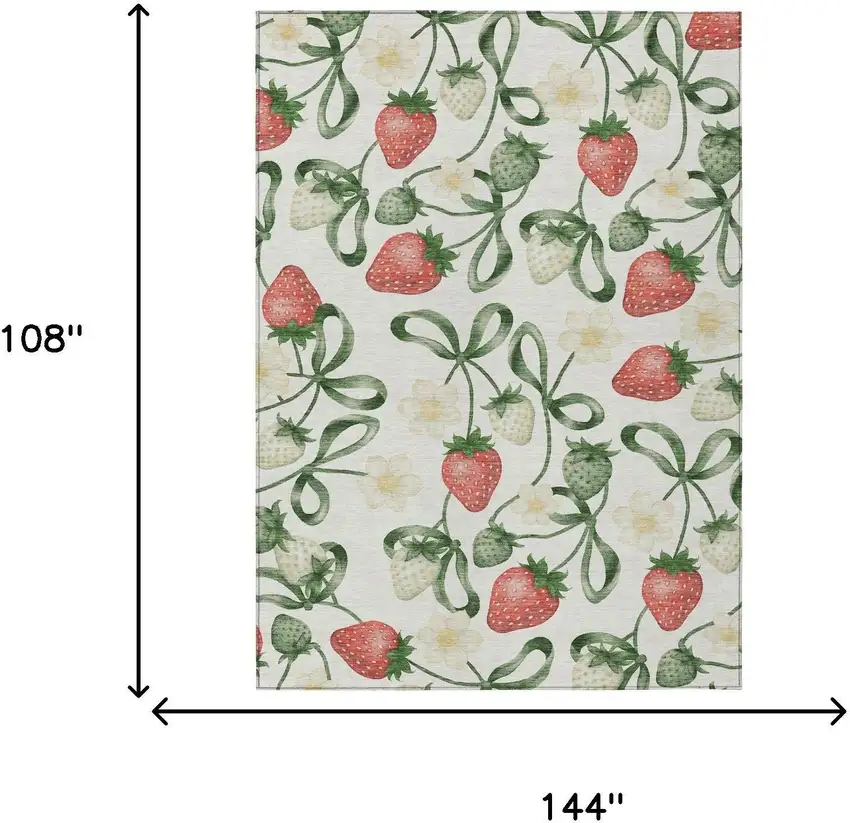 Ivory And Linen Floral Washable Indoor Outdoor Area Rug Photo 5