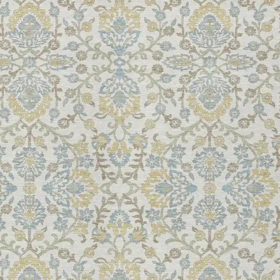 Ivory And Linen Geometric Washable Indoor Outdoor Area Rug Photo 2