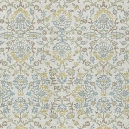 Ivory And Linen Geometric Washable Indoor Outdoor Area Rug Photo 2