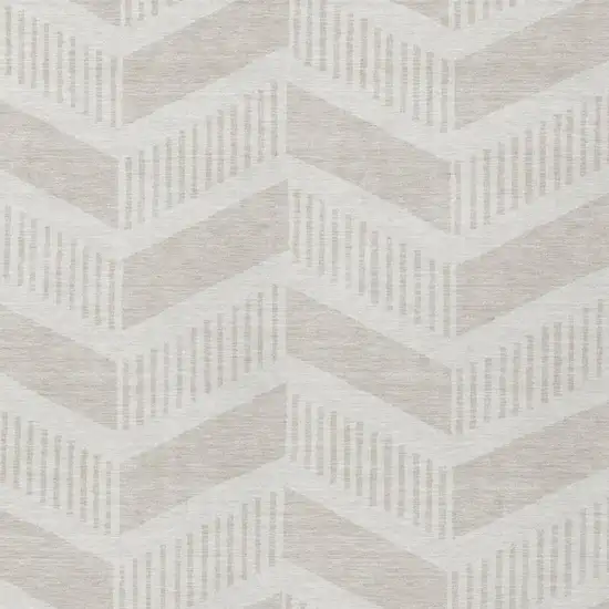 Ivory And Linen Geometric Washable Indoor Outdoor Area Rug Photo 2