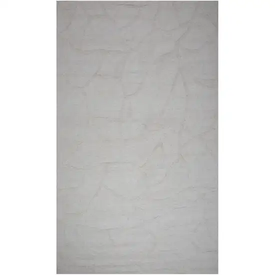Ivory And Natural Wool Abstract Hand Tufted Area Rug Photo 2