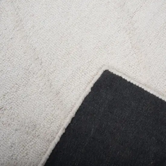Ivory And Natural Wool Abstract Hand Tufted Area Rug Photo 4