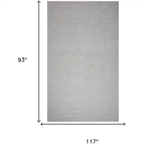 Ivory And Natural Wool Abstract Hand Tufted Area Rug Photo 5