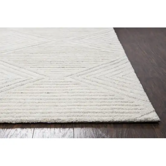 Ivory And Natural Wool Diamond Hand Tufted Area Rug Photo 2