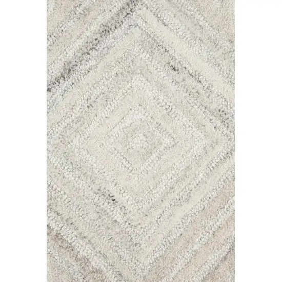 Ivory And Natural Wool Diamond Hand Tufted Area Rug Photo 3