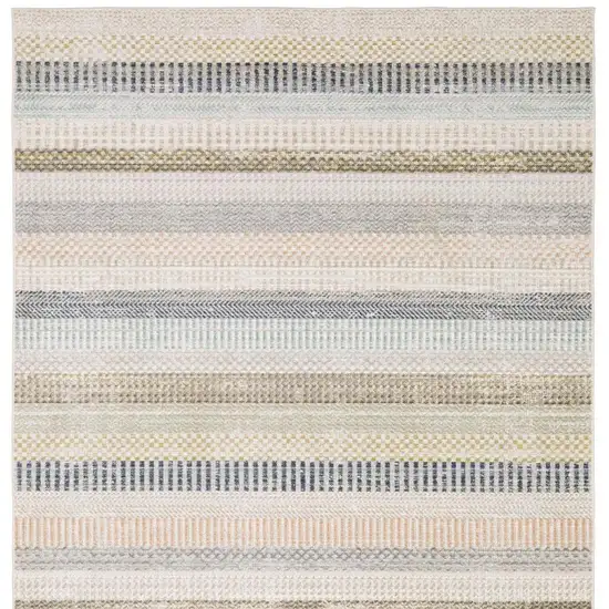 Ivory And Navy Blue Striped Area Rug Photo 4