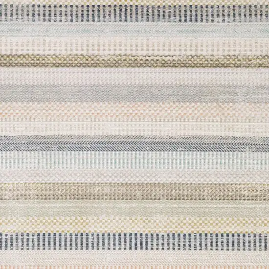 Ivory And Navy Blue Striped Area Rug Photo 3