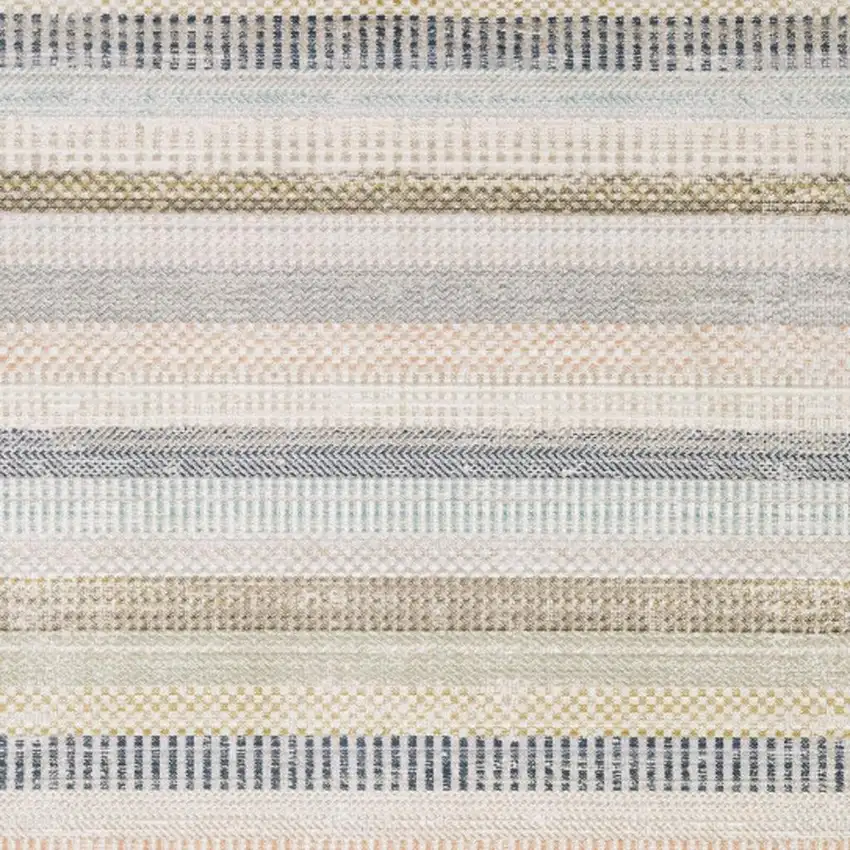 Ivory And Navy Blue Striped Area Rug Photo 3