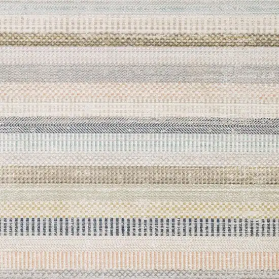 Ivory And Navy Blue Striped Area Rug Photo 3