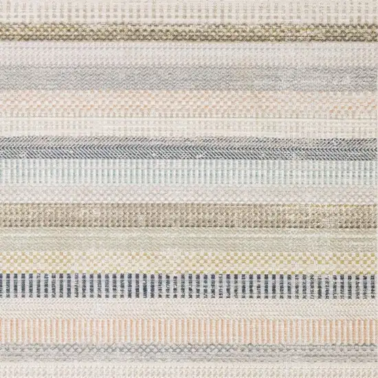 Ivory And Navy Blue Striped Area Rug Photo 3