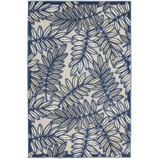Ivory And Blue Indoor Outdoor Area Rug Photo 1