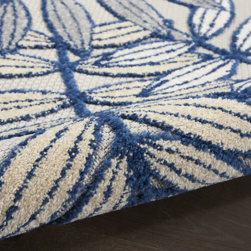 Ivory And Blue Indoor Outdoor Area Rug Photo 4