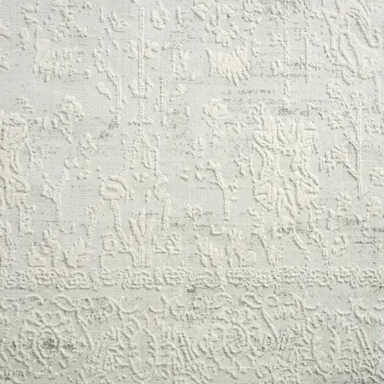 Ivory And Off White Abstract Square Rug Photo 9