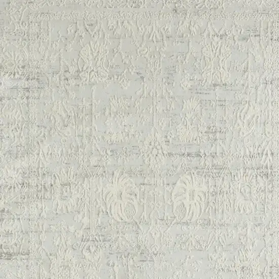 Ivory And Off White Abstract Square Rug Photo 4