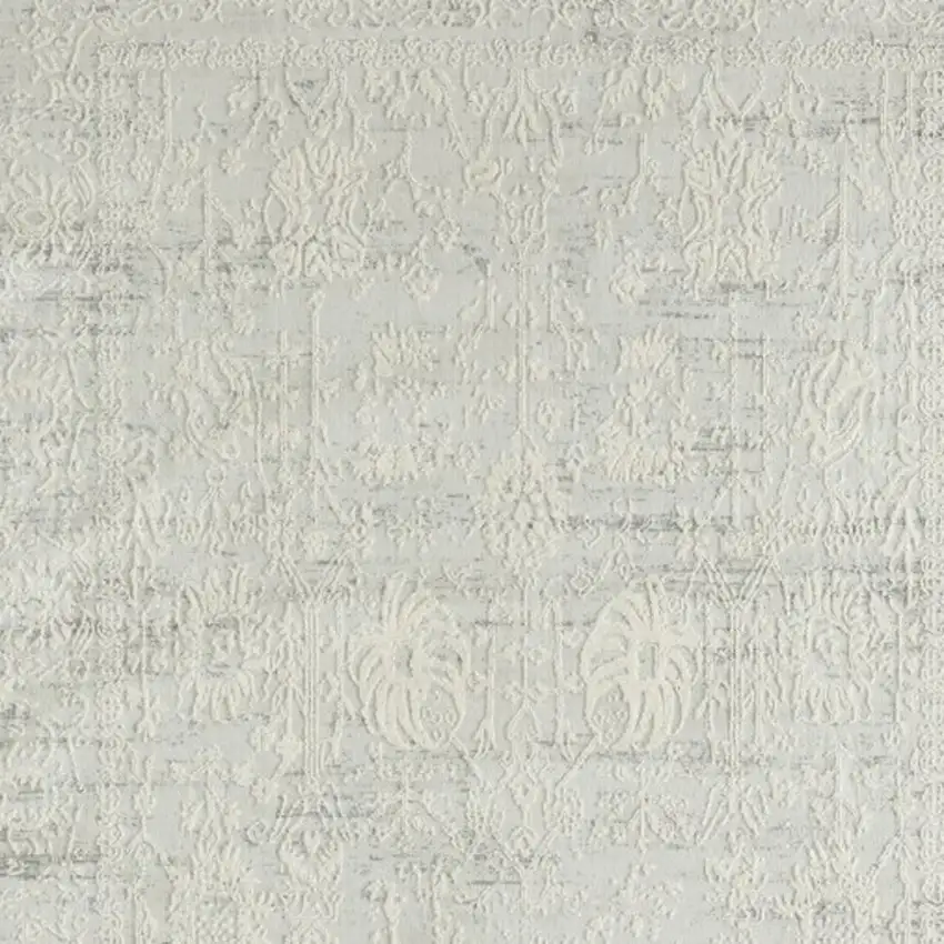 Ivory And Off White Abstract Square Rug Photo 4