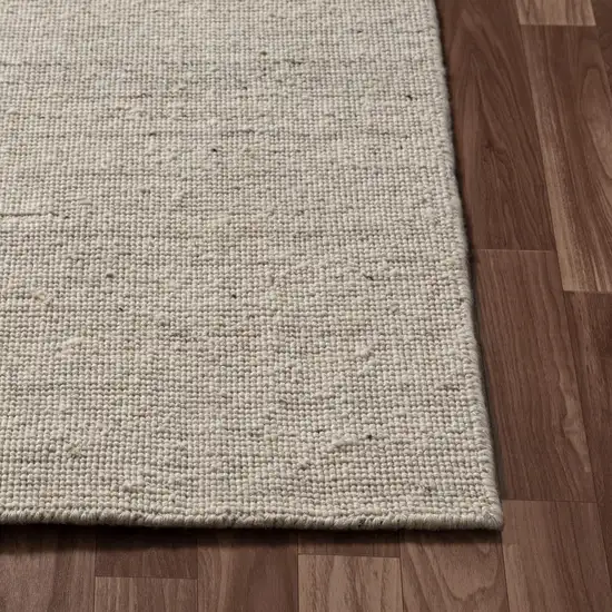 Ivory And Off White Wool Hand Knotted Area Rug Photo 5