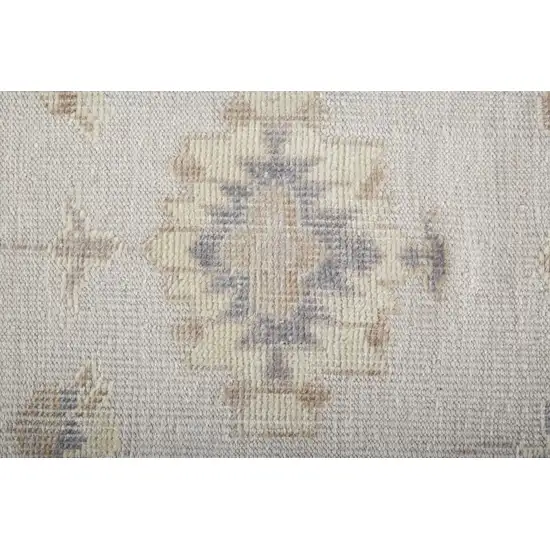Ivory And Orange Floral Hand Knotted Stain Resistant Area Rug Photo 3