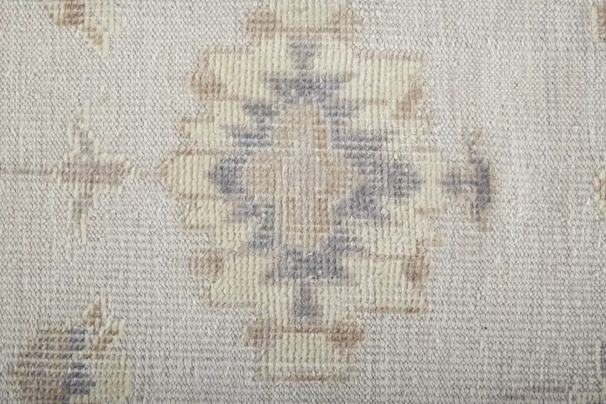 Ivory And Orange Floral Hand Knotted Stain Resistant Area Rug Photo 3