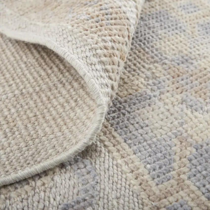 Ivory And Orange Floral Hand Knotted Stain Resistant Area Rug Photo 8