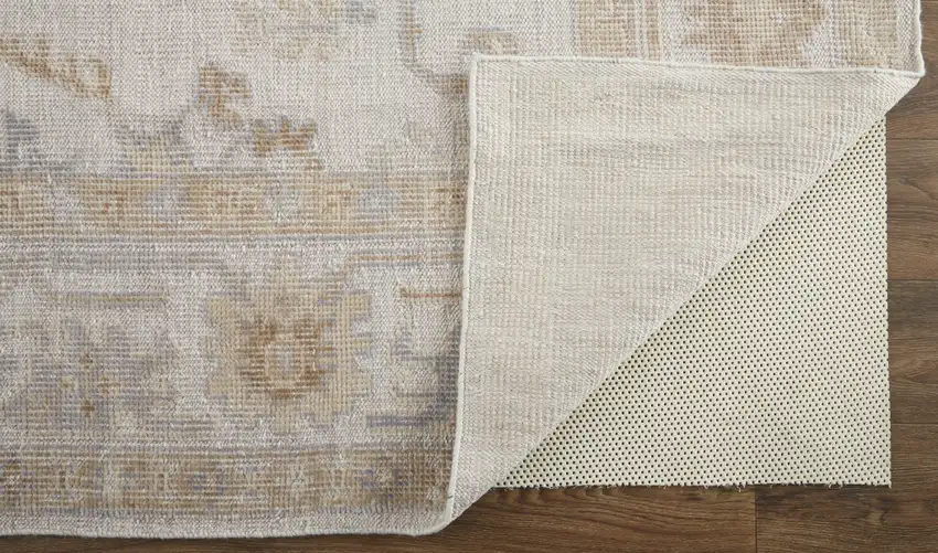 Ivory And Orange Floral Hand Knotted Stain Resistant Area Rug Photo 4