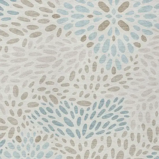 Ivory And Pearl Abstract Washable Indoor Outdoor Area Rug Photo 2