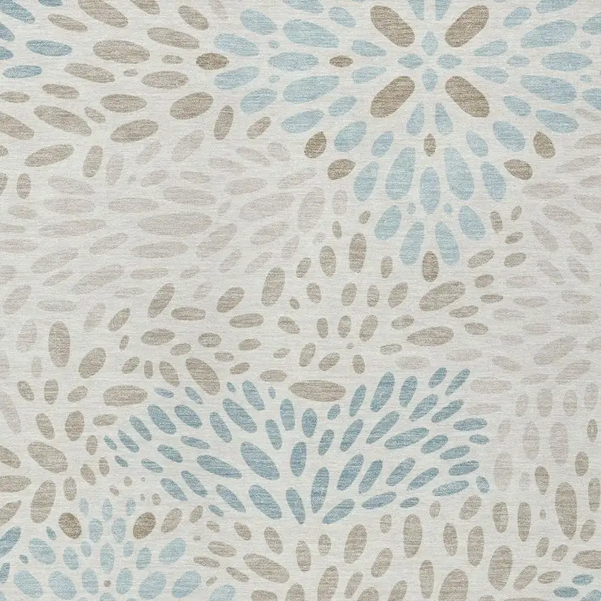Ivory And Pearl Abstract Washable Indoor Outdoor Area Rug Photo 2