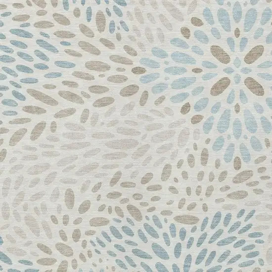 Ivory And Pearl Abstract Washable Indoor Outdoor Area Rug Photo 2