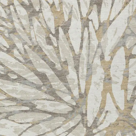 Ivory And Pewter Abstract Washable Indoor Outdoor Area Rug Photo 3