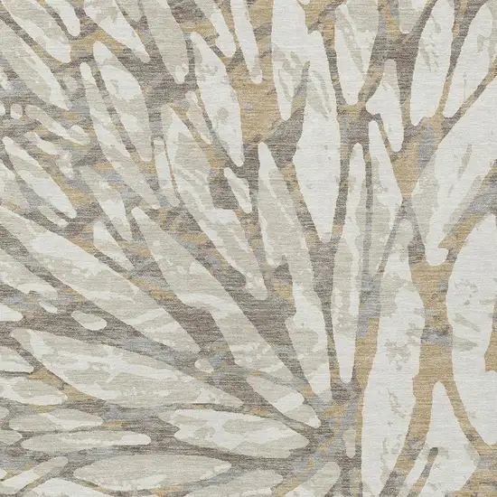 Ivory And Pewter Abstract Washable Indoor Outdoor Area Rug Photo 5