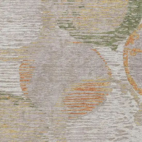 Ivory And Pewter Geometric Washable Indoor Outdoor Area Rug Photo 3
