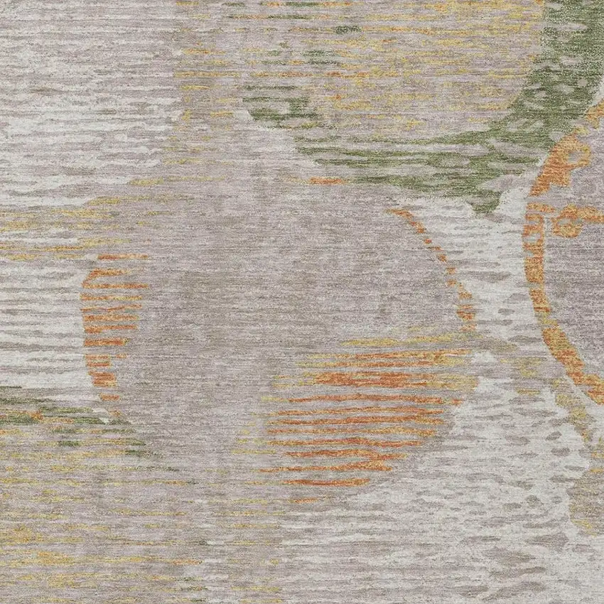 Ivory And Pewter Geometric Washable Indoor Outdoor Area Rug Photo 3