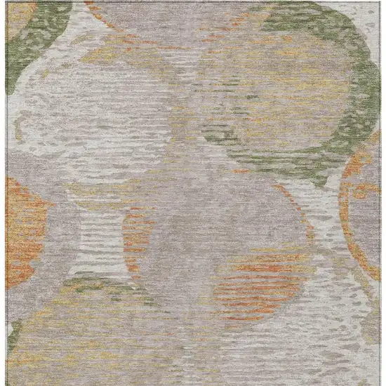 Ivory And Pewter Geometric Washable Indoor Outdoor Area Rug Photo 4