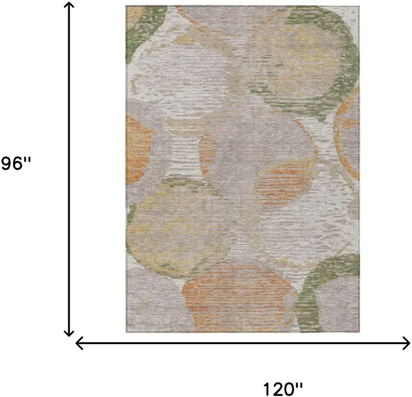 Ivory And Pewter Geometric Washable Indoor Outdoor Area Rug Photo 7
