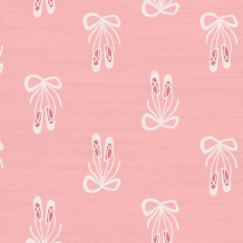 Ivory And Pink Ballet Slipper Youthful Washable Area Rug Photo 8