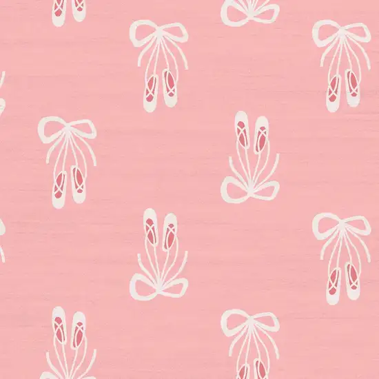 Ivory And Pink Ballet Slipper Youthful Washable Area Rug Photo 8