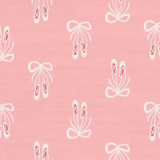 Ivory And Pink Ballet Slipper Youthful Washable Area Rug Photo 3