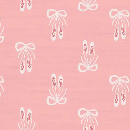 Ivory And Pink Ballet Slipper Youthful Washable Area Rug Photo 7